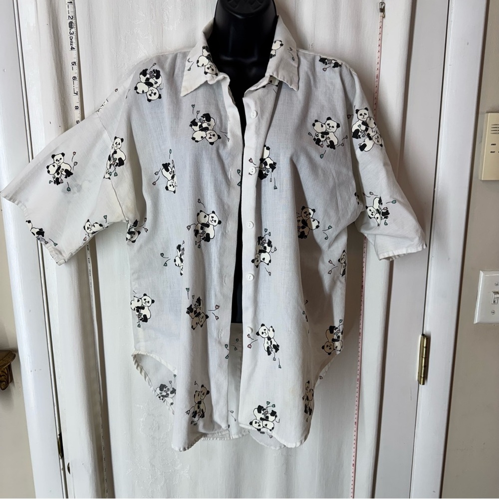 Vintage Jr's Only! Panda Button Down